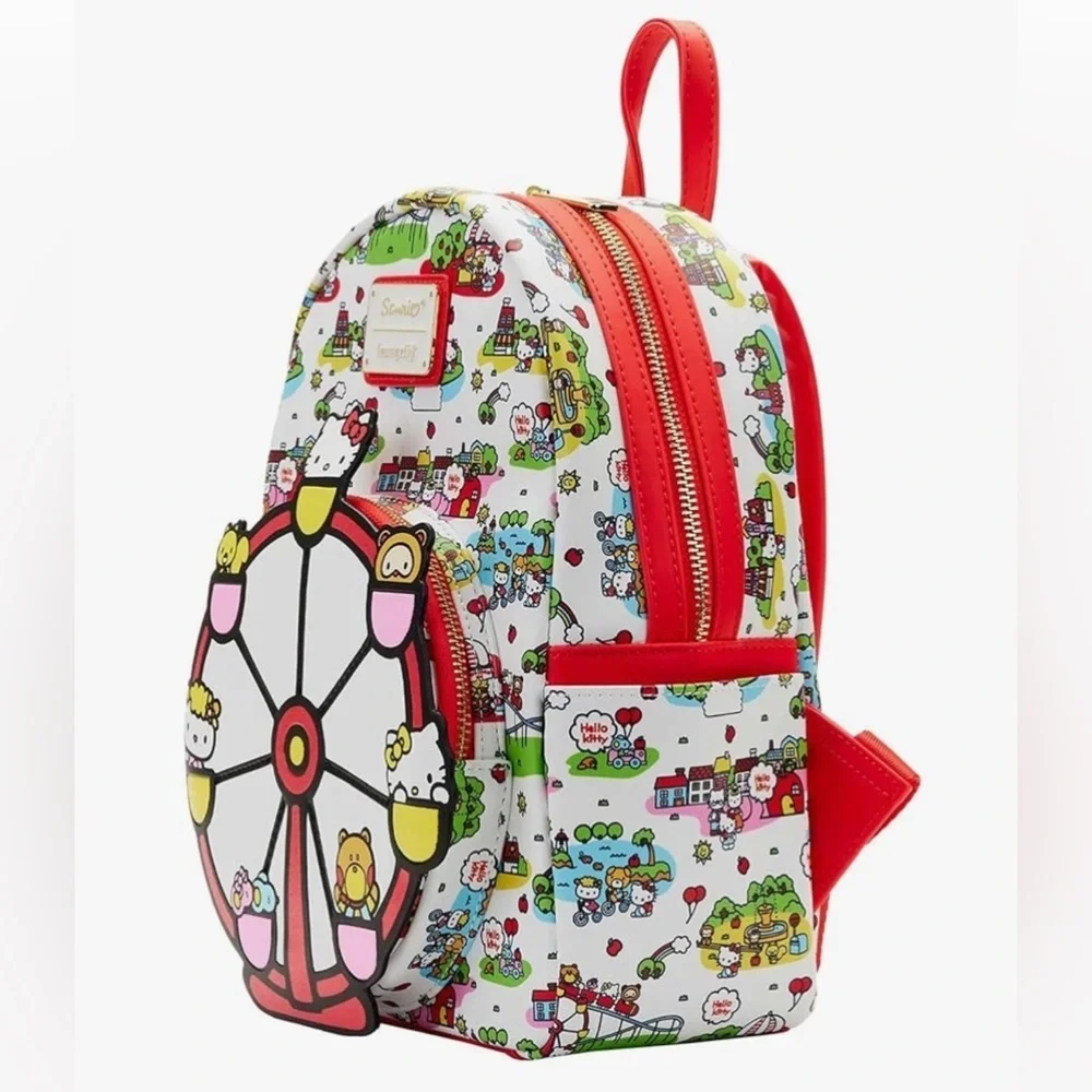 NWT Loungefly Hello Kitty And Friends Carnival Mini Backpack White Red